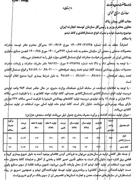 صادرات دستمال کاغذی بعد از ۹ ماه پیگیری آزاد شد